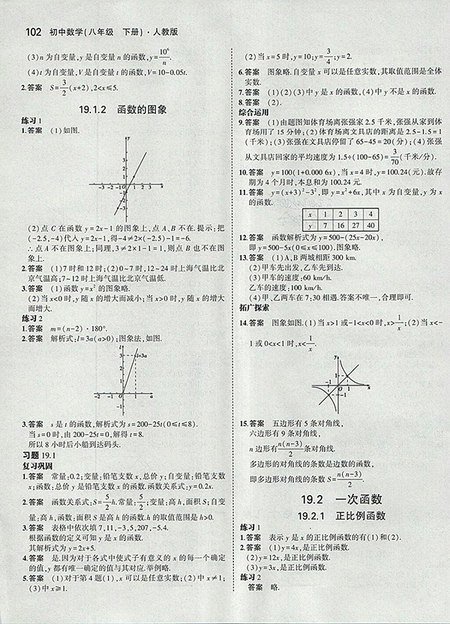 2018義務教育教科書最新修訂版人教版八年級數(shù)學下冊參考答案