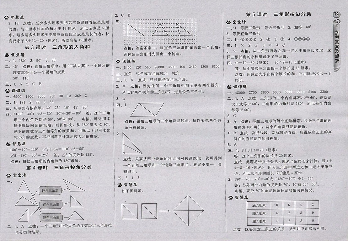 2018蘇教版綜合應(yīng)用創(chuàng)新題典中點數(shù)學(xué)四年級下冊參考答案