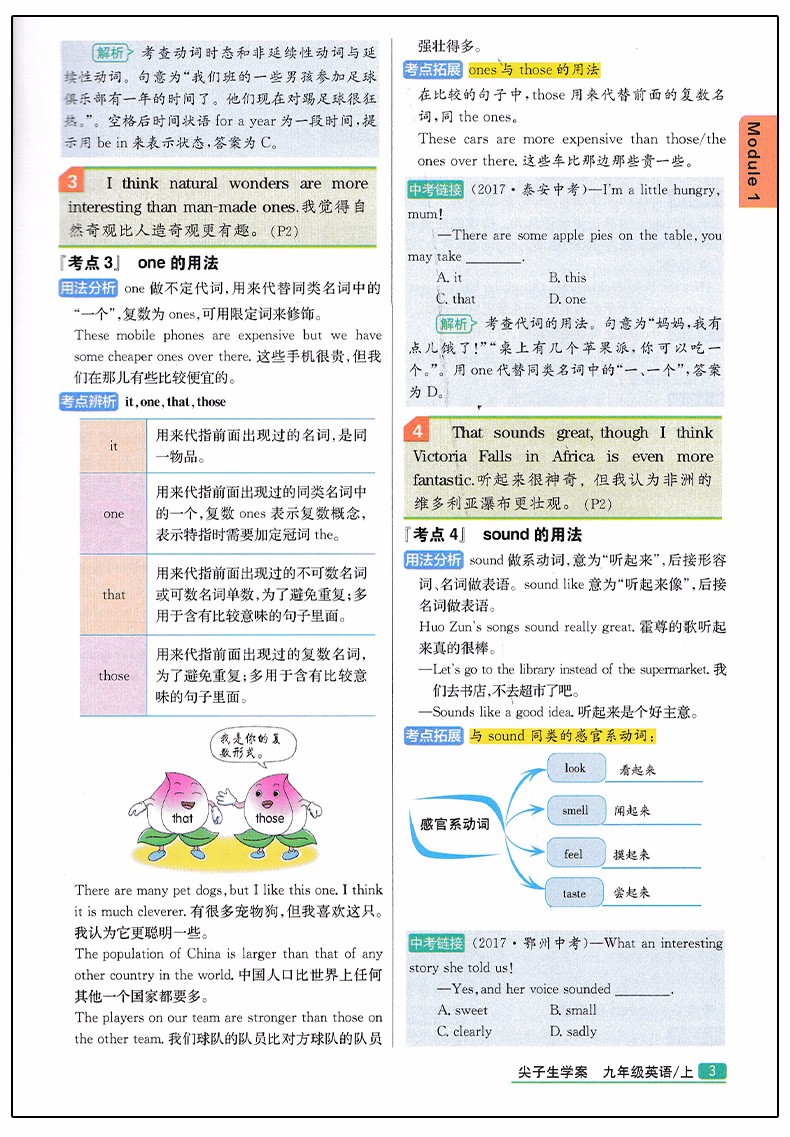 2019版尖子生學案新課標外研版英語九年級上冊參考答案