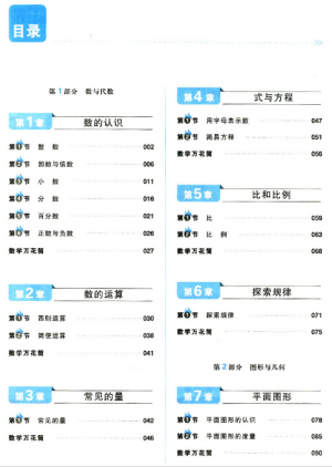 2019版開心一本小升初小學(xué)數(shù)學(xué)小學(xué)知識(shí)大盤點(diǎn)參考答案