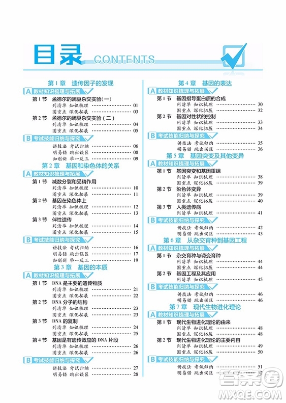 2019人教版一遍過高中生物必修2參考答案