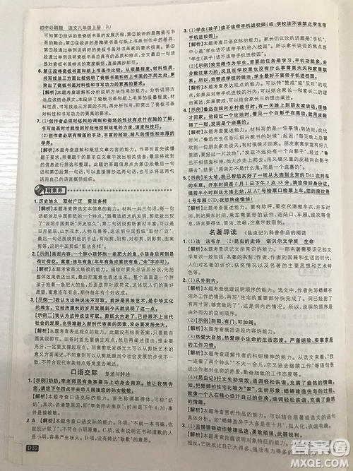 2019理想樹(shù)67初中自主學(xué)習(xí)初中必刷題八年級(jí)語(yǔ)文上冊(cè)參考答案最新