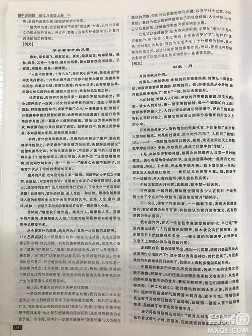 2019理想樹(shù)67初中自主學(xué)習(xí)初中必刷題八年級(jí)語(yǔ)文上冊(cè)參考答案最新