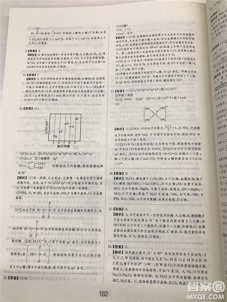 2019年愛(ài)學(xué)習(xí)高考化學(xué)刷題狗參考答案