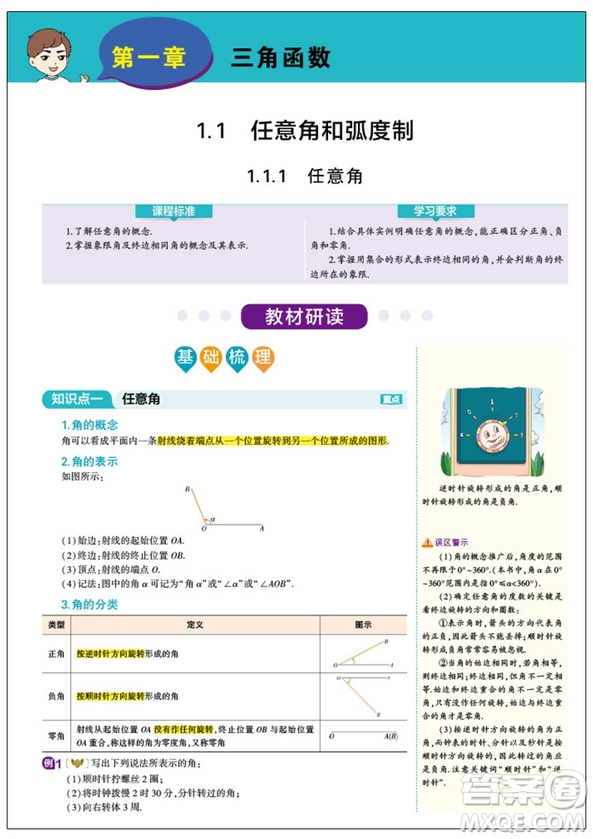 2018新版曲一線同學教材分層講練高中數(shù)學必修四人教版參考答案