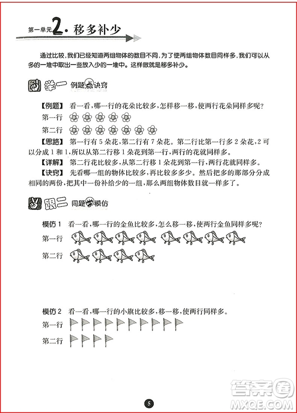 南大教輔小學生階梯奧數(shù)舉一跟二反三一年級參考答案