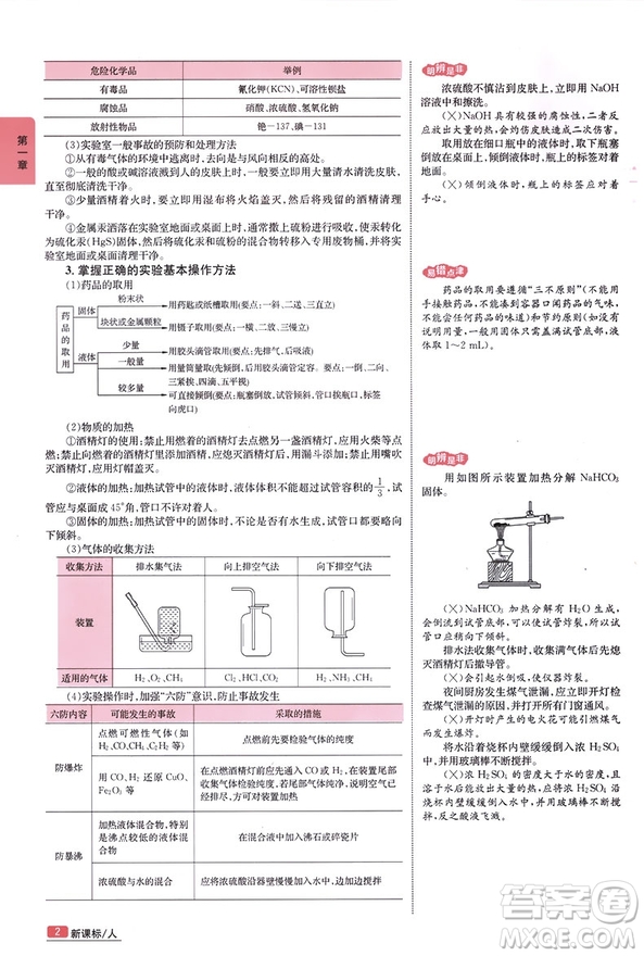 尖子生學案全新改高中化學必修一新課標人教版2019年最新參考答案