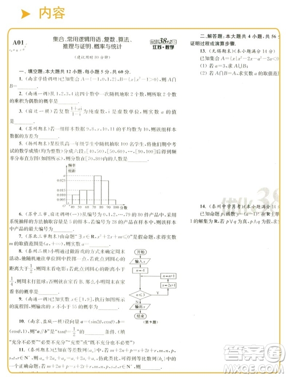 2019全新恩波教育江蘇高考模擬試卷匯編優(yōu)化38+2套數(shù)學(xué)參考答案