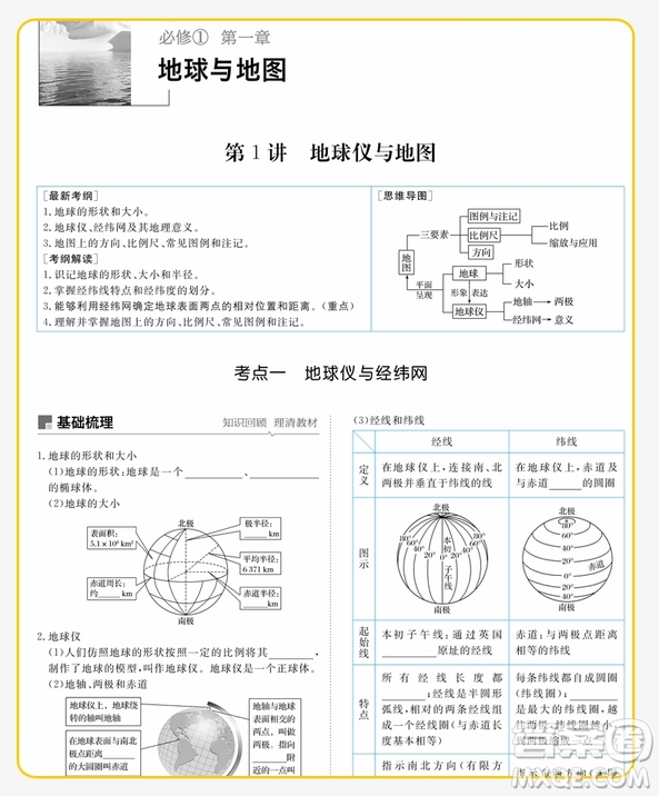 2019人教全國通用步步高高考總復(fù)習(xí)大一輪復(fù)習(xí)講義地理參考答案