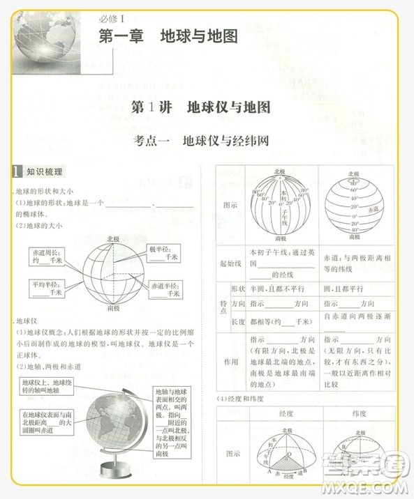 浙江專用2019新版金榜苑步步高選考總復習中地理答案