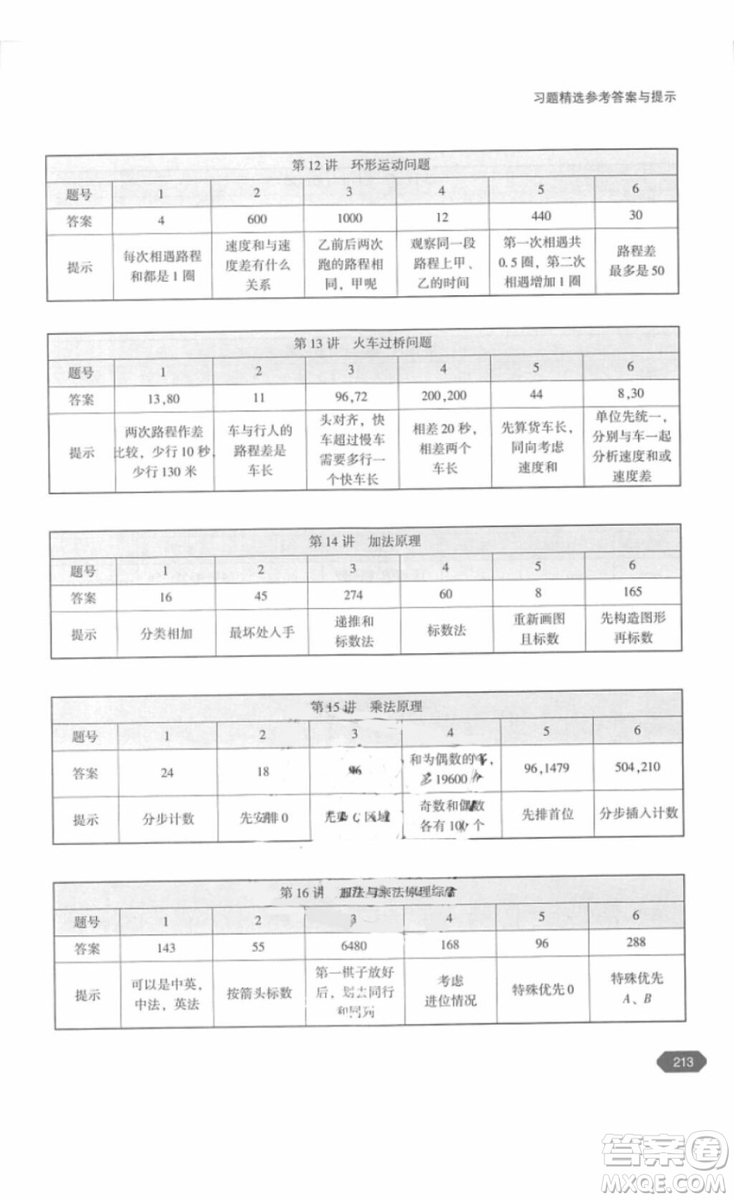 北京大學(xué)出版社2018年奧數(shù)四年級(jí)參考答案