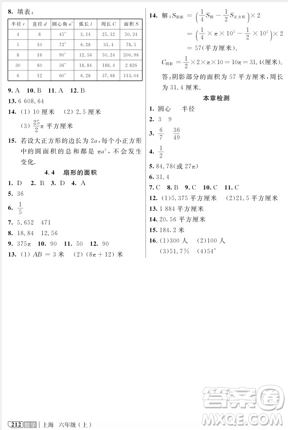 2018年鐘書金牌新教材全解六年級上數(shù)學(xué)參考答案