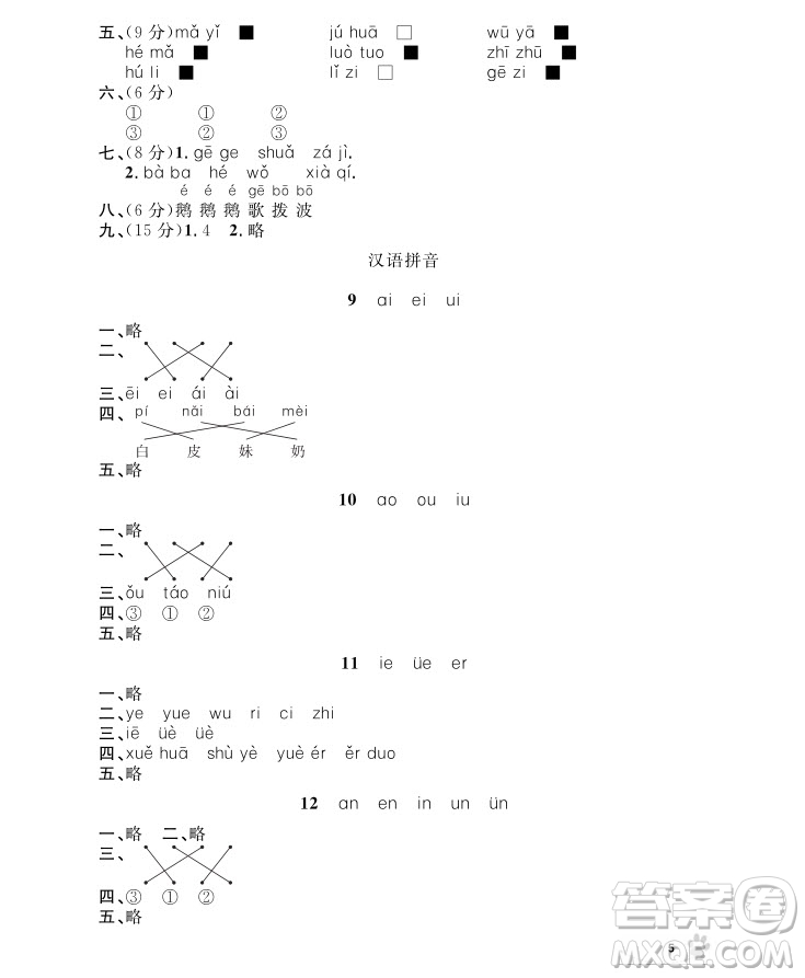 9787567112179鐘書金牌上海作業(yè)語文1年級(jí)上參考答案