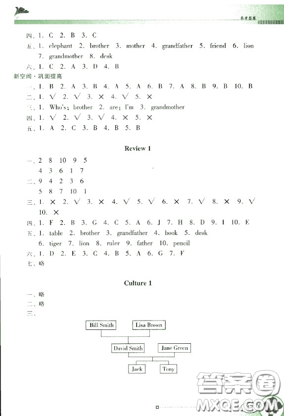 2019南方新課堂金牌學(xué)案三年級(jí)英語(yǔ)上冊(cè)粵人民版答案