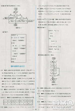 2018版同步導(dǎo)學(xué)案課時(shí)練數(shù)學(xué)必修3人教A版參考答案