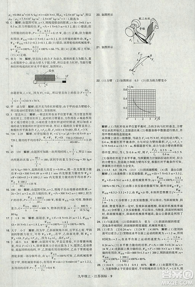 2018年經(jīng)綸學典學霸題中題九年級物理江蘇國標版參考答案