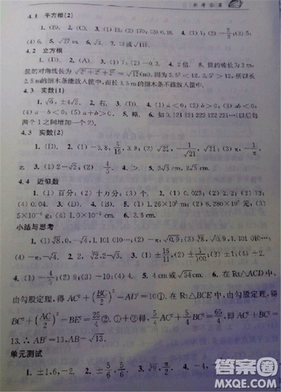 2018秋數(shù)學(xué)補(bǔ)充習(xí)題八年級(jí)上冊(cè)蘇科版參考答案