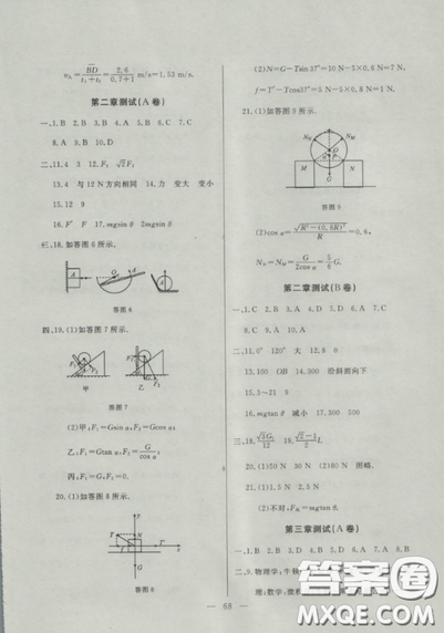 2018鐘書金牌金牌教練高一年級(jí)上冊(cè)物理參考答案