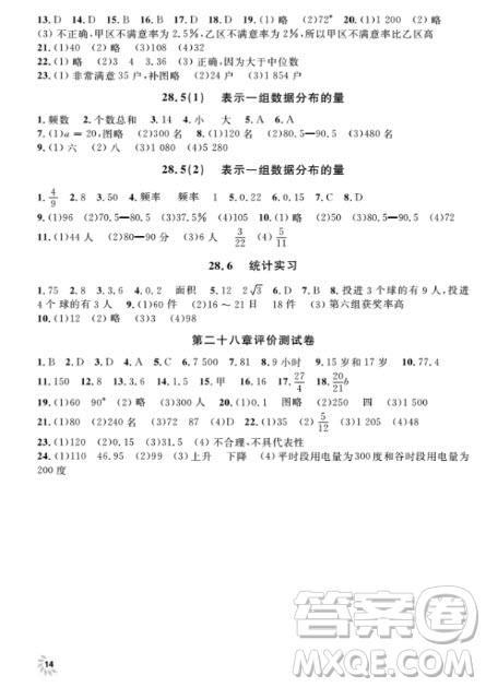 2018全新修訂版鐘書金牌上海作業(yè)九年級(jí)上數(shù)學(xué)參考答案