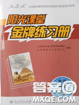 2018新版陽光課堂金牌練習冊歷史上冊九年級人教版答案