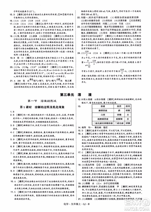 經(jīng)綸學(xué)典學(xué)霸題中題九年級化學(xué)上冊2018魯教版參考答案