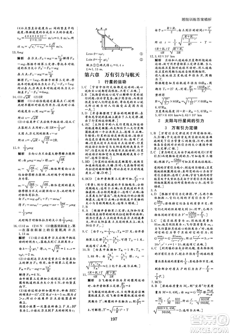 2019人教版創(chuàng)新設(shè)計(jì)高中物理必修2參考答案