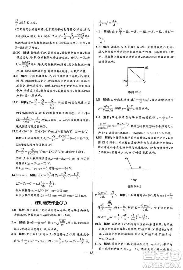 2018新版同步導(dǎo)學(xué)案課時練物理選修3—1人教版答案