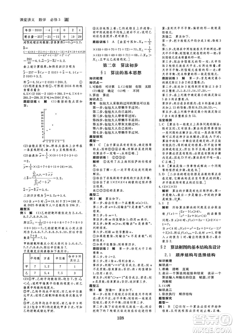 2019北師大版創(chuàng)新設(shè)計(jì)課堂講義高中數(shù)學(xué)必修3參考答案