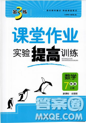 2018金三練課堂作業(yè)實驗提高訓練七年級數(shù)學上全國版答案