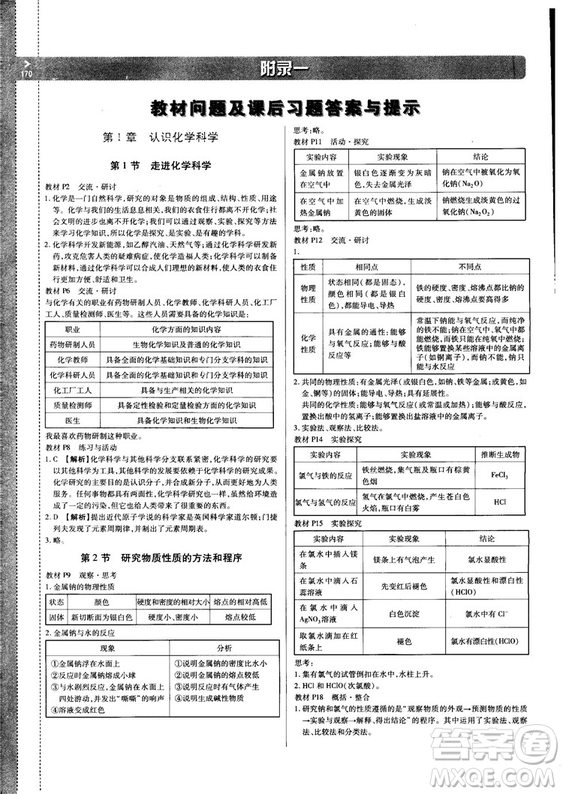 2018秋版高中倍速學(xué)習(xí)法化學(xué)必修一魯科版答案