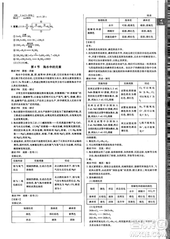 2018秋版高中倍速學(xué)習(xí)法化學(xué)必修一魯科版答案