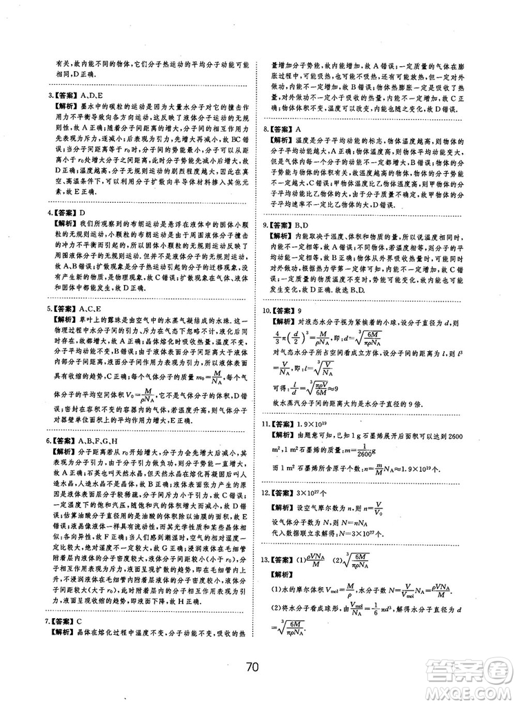 2019全國卷刷題狗高中物理參考答案