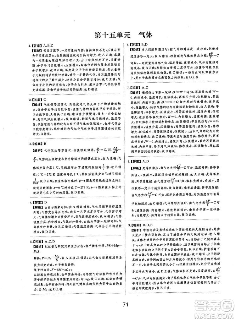 2019全國卷刷題狗高中物理參考答案