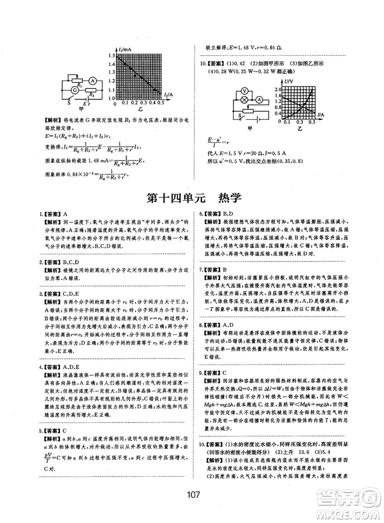 2019全國卷刷題狗高中物理參考答案