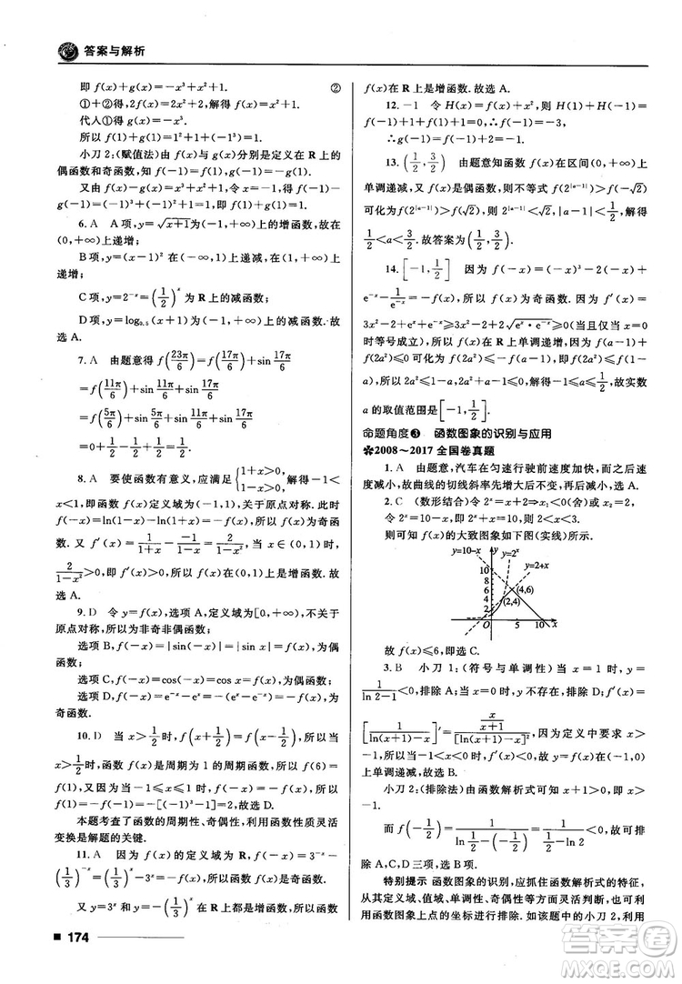 十年高考一年好題高考復(fù)習(xí)資料2018高中理數(shù)參考答案