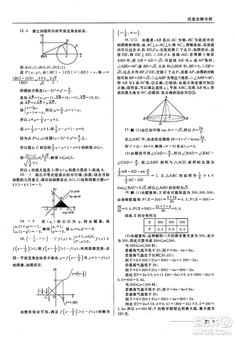 十年高考一年好題高考復(fù)習(xí)資料2018高中理數(shù)參考答案