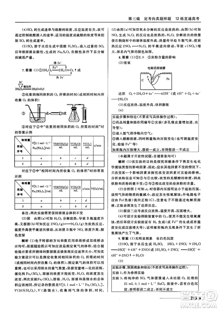 高考刷題資料2018十年高考一年好題高中化學參考答案