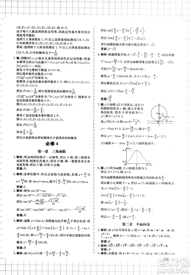 提分庫高中數學高一至高三復試專用參考答案