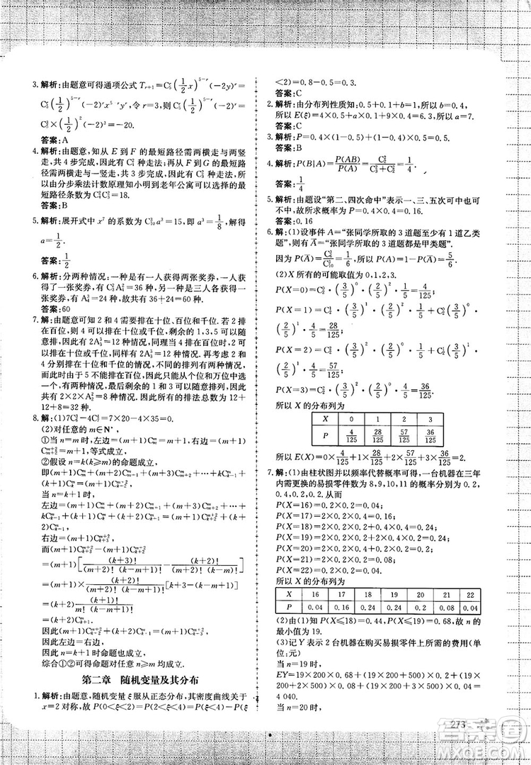 提分庫高中數學高一至高三復試專用參考答案