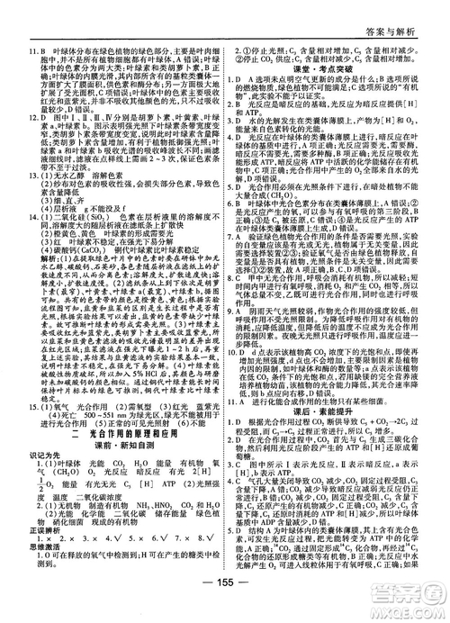 人教版45分鐘課時作業(yè)與單元測試高中生物必修1參考答案