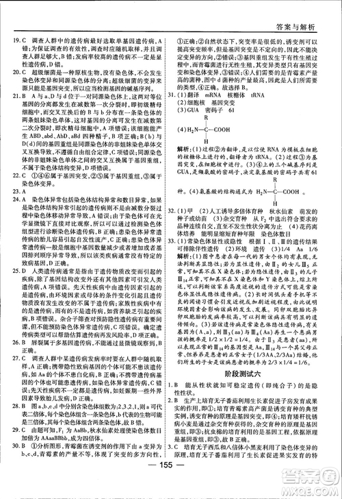 45分鐘課時(shí)作業(yè)與單元測試人教版高中生物必修2參考答案