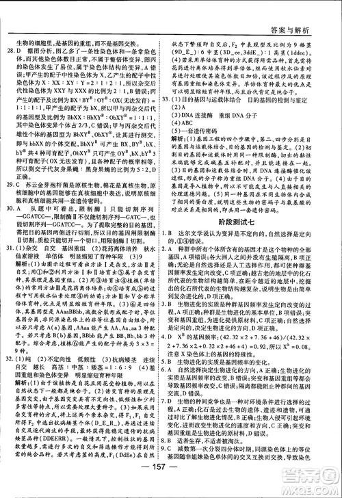 45分鐘課時(shí)作業(yè)與單元測試人教版高中生物必修2參考答案