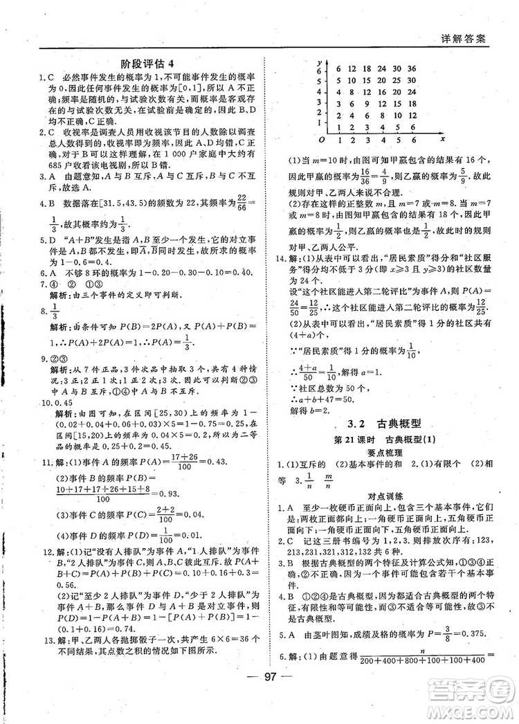 2018年45分鐘課時(shí)作業(yè)與單元測試人教A版高中數(shù)學(xué)必修3參考答案