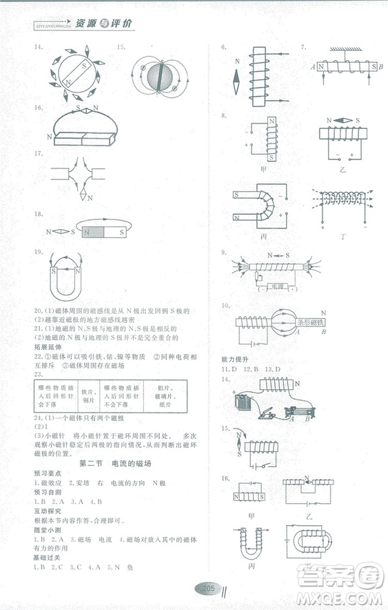 2018年資源與評(píng)價(jià)物理九年級(jí)上冊(cè)教科版參考答案