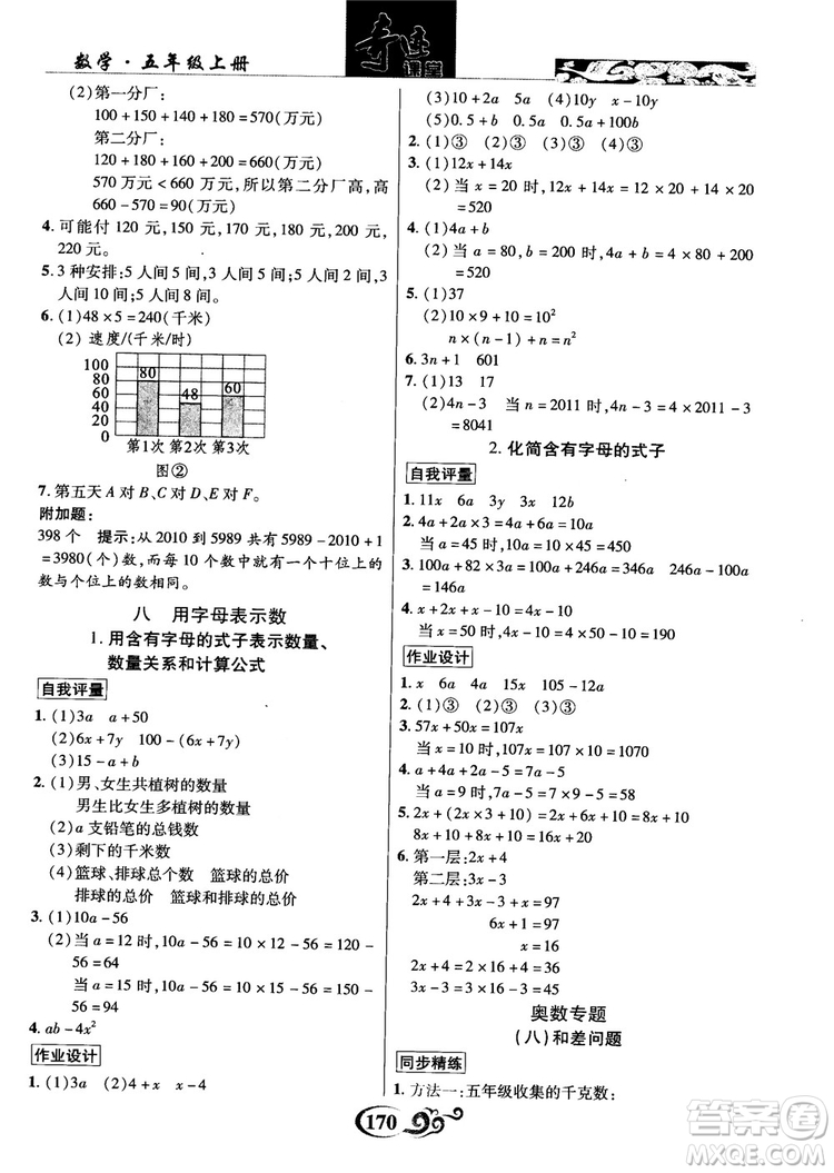 2018年秋奇跡課堂數(shù)學(xué)五年級上冊蘇教版數(shù)法題解參考答案