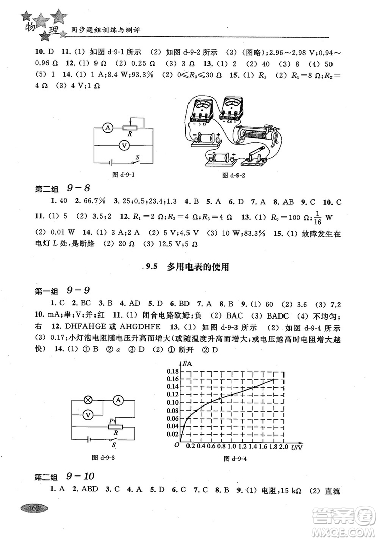 2018年高中五星級同步題組訓練與測評高二年級第一學期物理參考答案