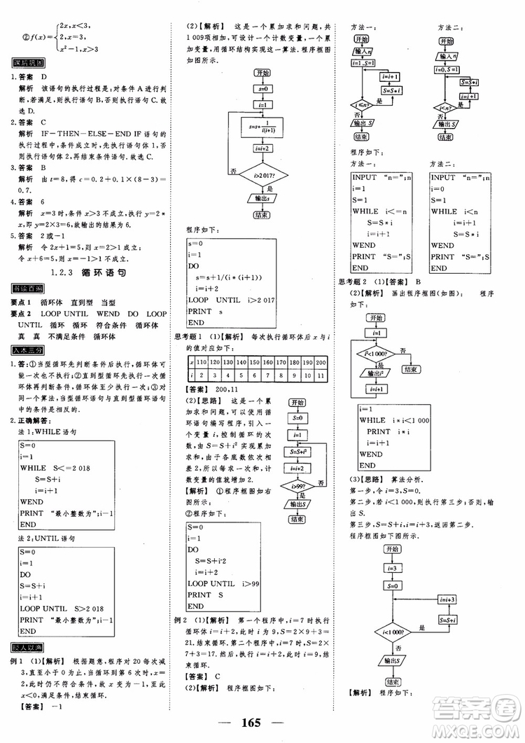 新課標人教A版數(shù)學必修3高考調(diào)研2018衡水重點中學同步精講精練參考答案