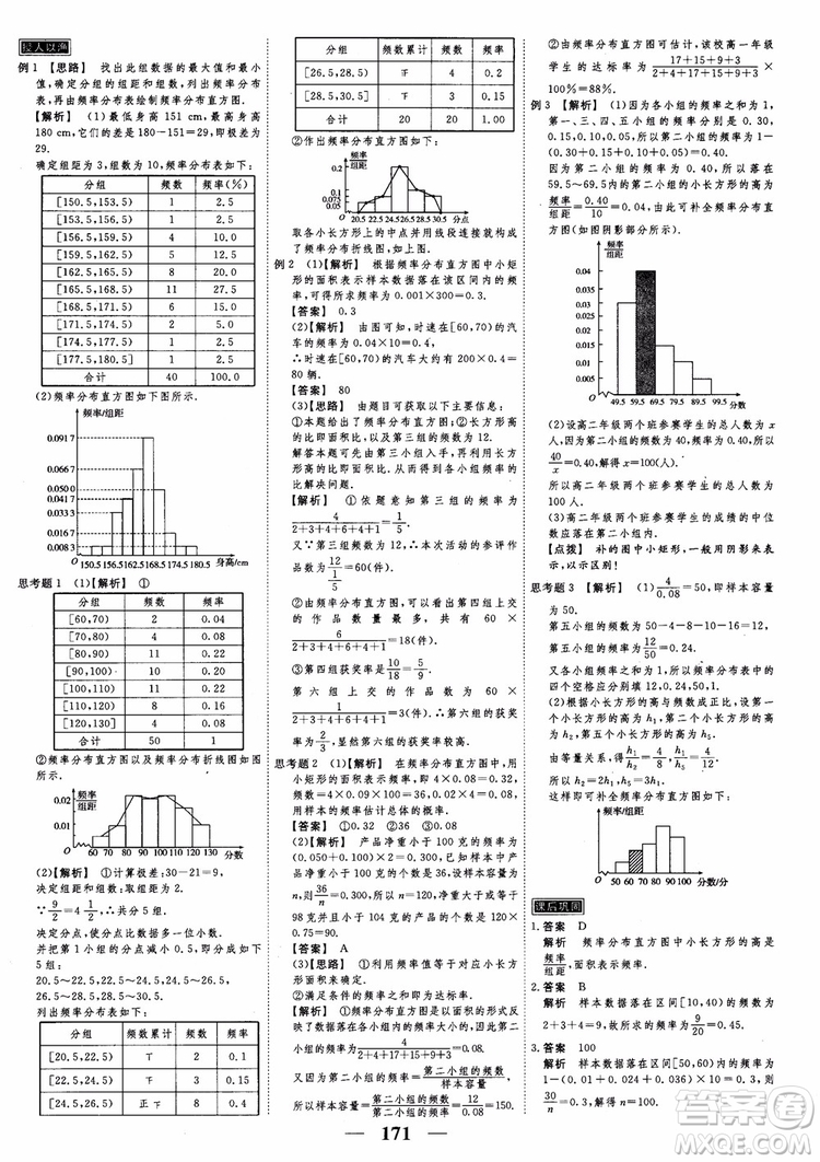 新課標人教A版數(shù)學必修3高考調(diào)研2018衡水重點中學同步精講精練參考答案