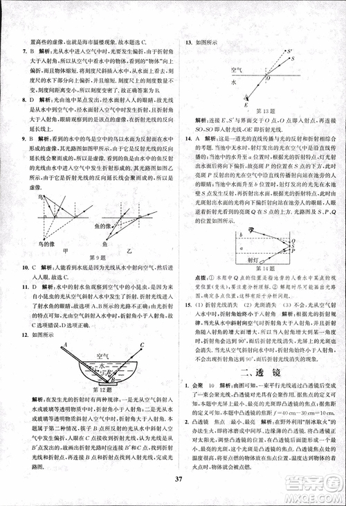 2018秋拔尖作業(yè)本八年級物理上冊蘇科版參考答案