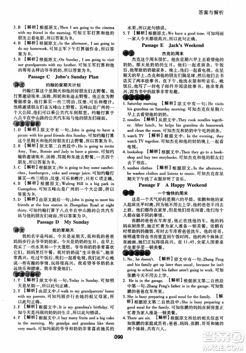 2018年木頭馬英語閱讀強(qiáng)化訓(xùn)練100篇5年級通用版參考答案